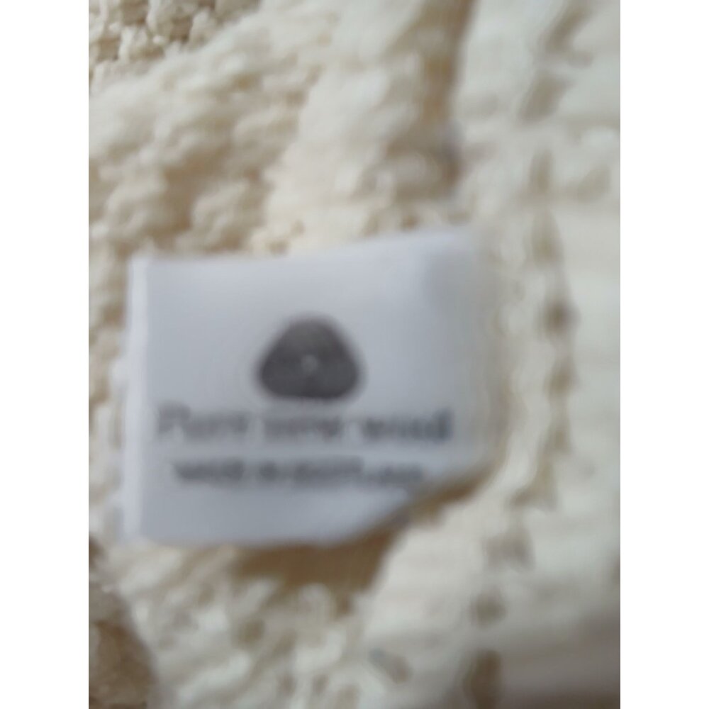 Vintage Highland Home Womens Cable Knit Wool Sweater Cream Size L Made Scotland - Picture 10 of 12